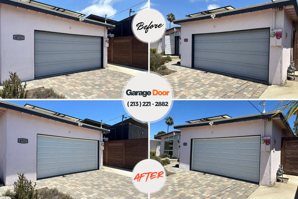 Before and after: garage door repair Bayou L'Ourse, LA